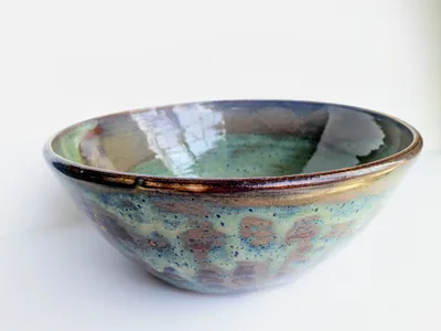 Stratum Serving Bowl in Riverbed Glaze