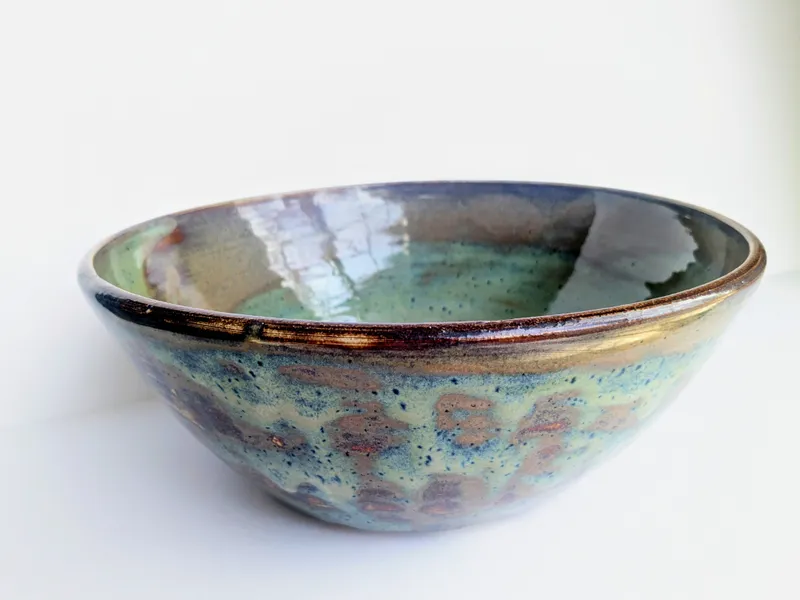 Stratum Serving Bowl in Riverbed Glaze