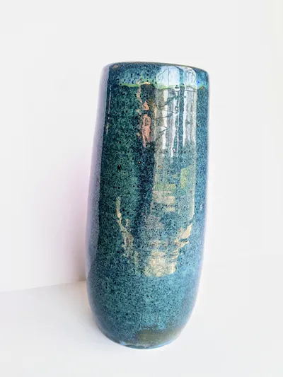 Forest Column Vase in Riverbed Glaze